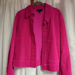 Charter Club Bright Pink Corduroy Button-Front Jacket